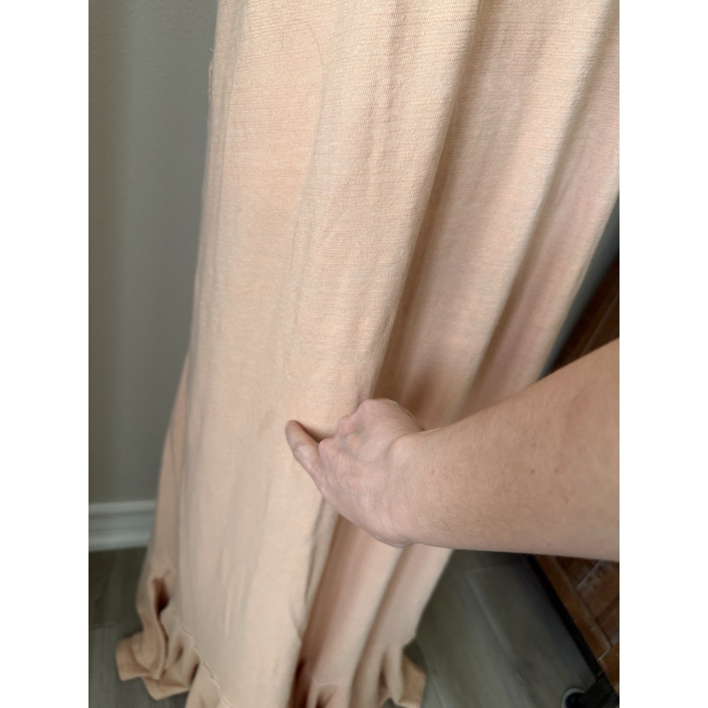 Free People FP Beach Maxi Dress L Peach Ruffle Hem Raw Edge Boho Oversized - Picture 5 of 10